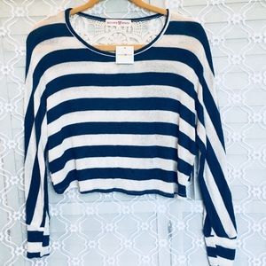 Blue & White Stripe Crop